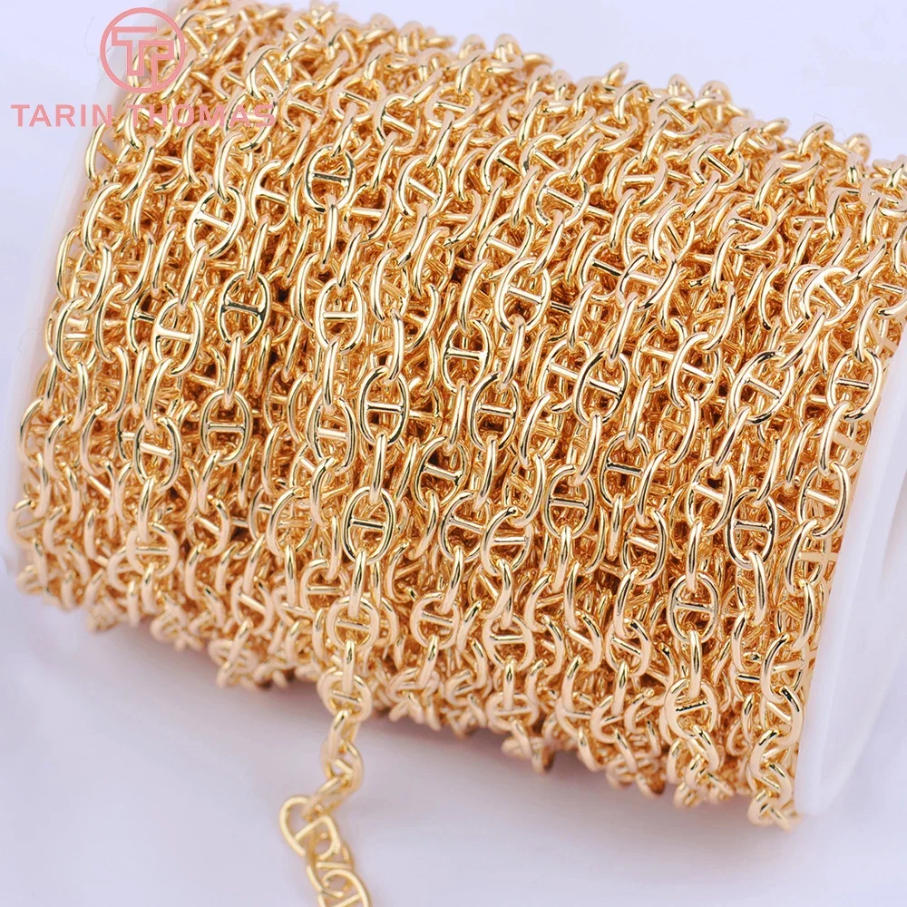 (4854)1 Meter Chain Link 6x8.5MM 24K Gold Color Brass Necklace Chains Bracelet chains Quality Diy Jewelry Findings Accessories