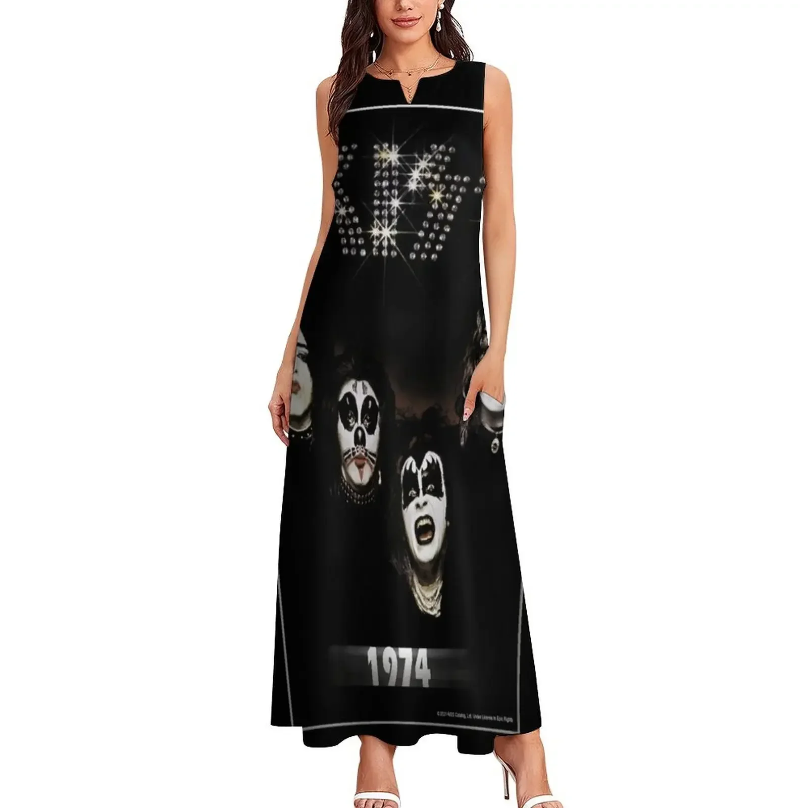 قبلة؟ الفرقة - ألبوم 1974 - فستان طويل للسنة فساتين أزياء نسائية تنورة نسائية فستان نسائي #2