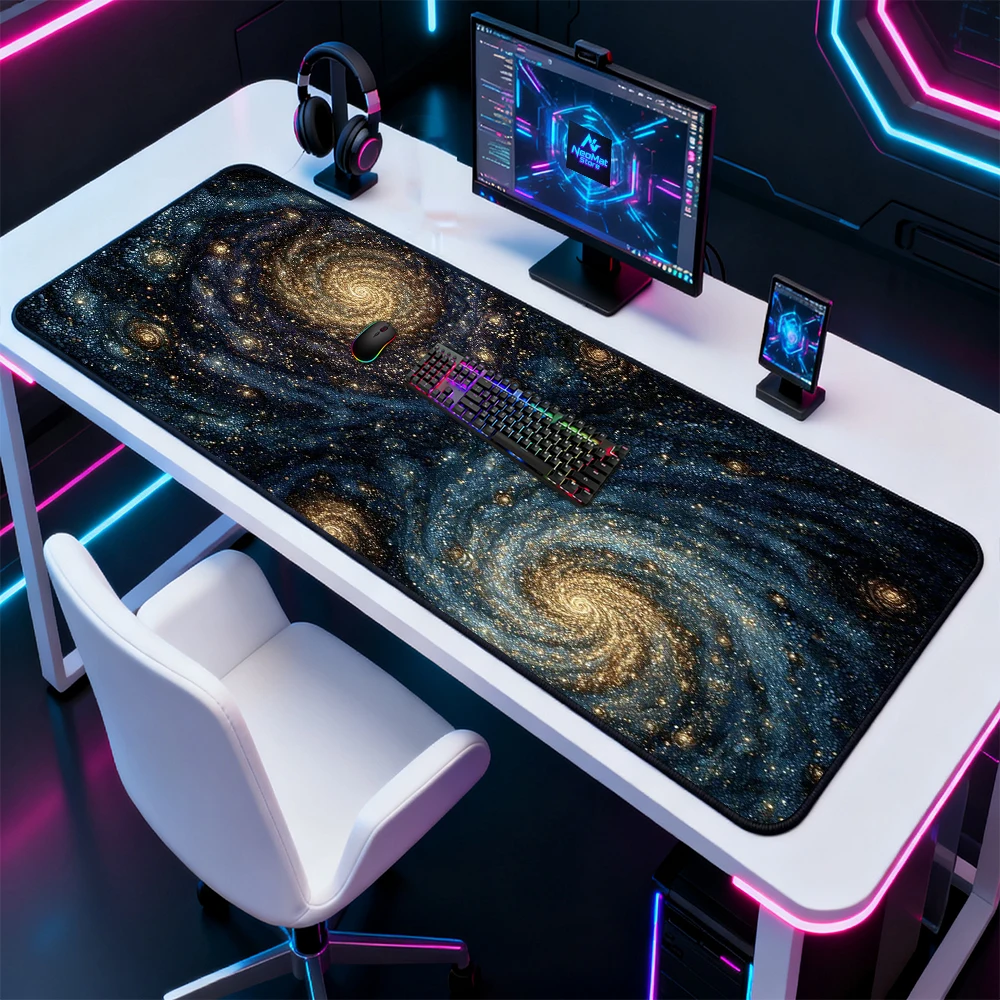 

Настольный коврик 120x60 с изображением солнечных планет, большой коврик для мыши 1500x600 XXXXL, аксессуары для рабочего стола, коврик для клавиатуры с изображением звездного неба и галактики для офиса
