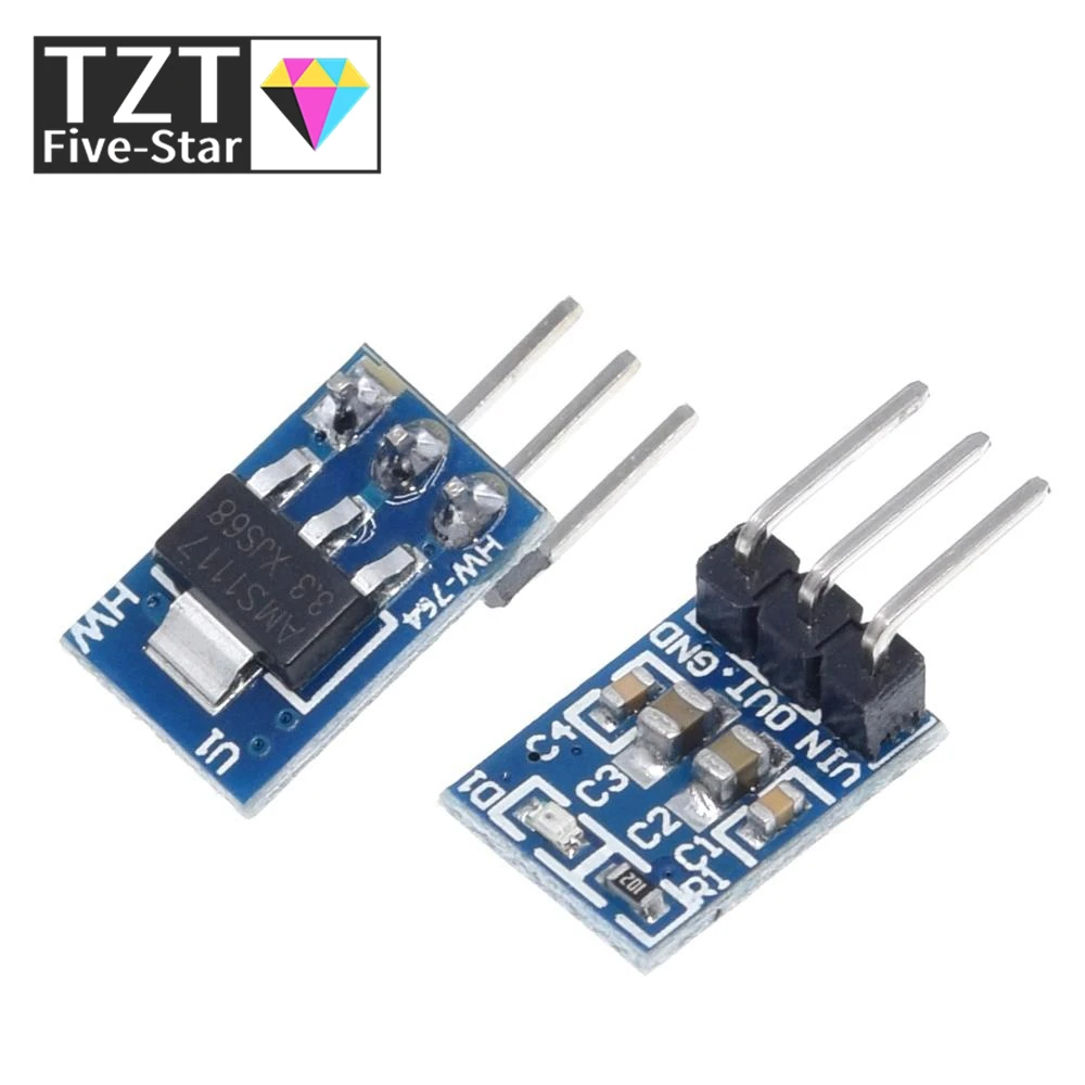 TZT 1/5PCS TENG 5V to 3.3V For DC-DC Step-Down Power Supply Buck Module AMS1117 800MA FOR ARDUINO