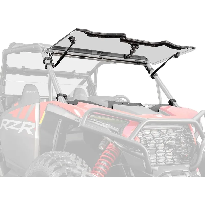 

SuperATV Scratch Resistant 3-in-1 Flip Windshield for 2024+ Polaris RZR XP, Open, Vented Or Fully Closed, 1/4” Polycarbonate 250