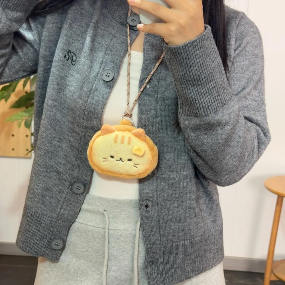 Shoulder Bag Soft Siamese Cat Earphone Bag Portable Cute Print Coin Purse Fashion Elegant Lanyard Wallet Children Kids