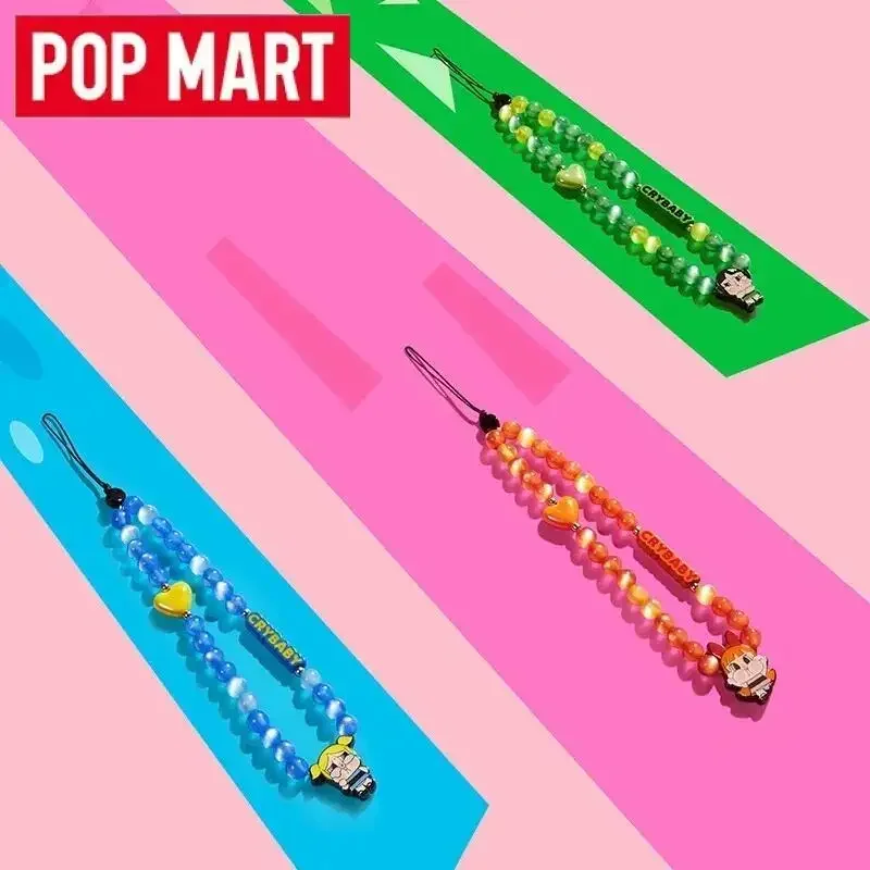 POP MART Crybaby X The Powerpuff Girls Series Phone Charm Genuine Blind Box Mystery Box Guess Bag Toys Doll Anime Figure Desktop view 3