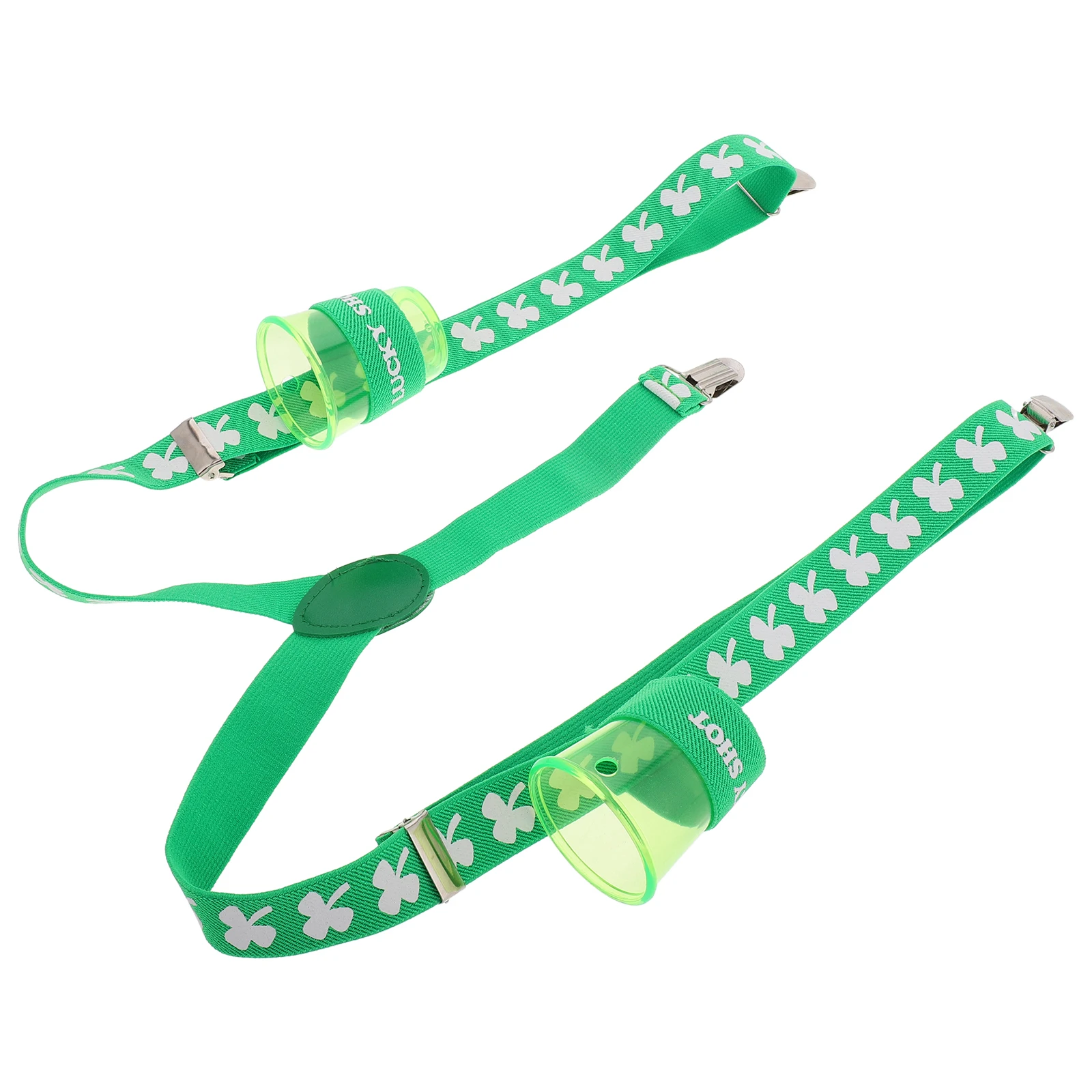 

Irish Festival Set Green Bottle with Elastic Straps Cup Sling Patrick Day Accessories Outdoor Holder Travel Kettle Strap