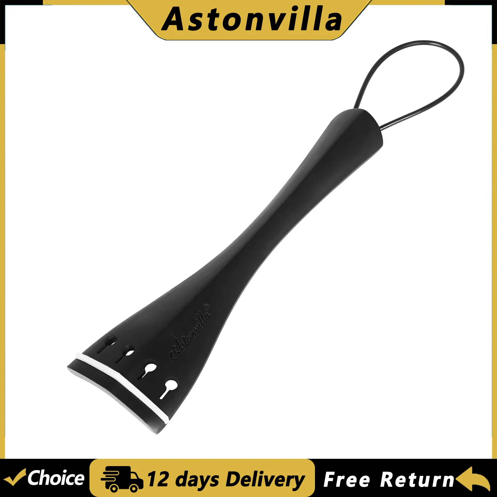 Astonvilla Cello Tailpiece 4/4 Cello Ebony Tailpiece One-piece Structure Tailpiece Stringed Instruments Parts & Accessories