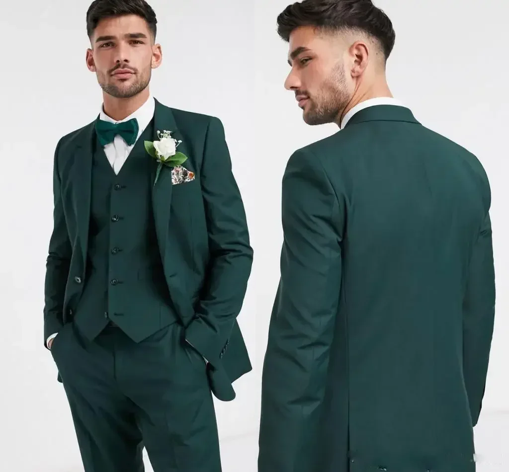 Man Suits For Wedding Groom Tuxedos Slim Fit 3 Pcs (Jacket + Vest + Pants) Fashion Blazer for Men Custom Groom Tuxedo 2025