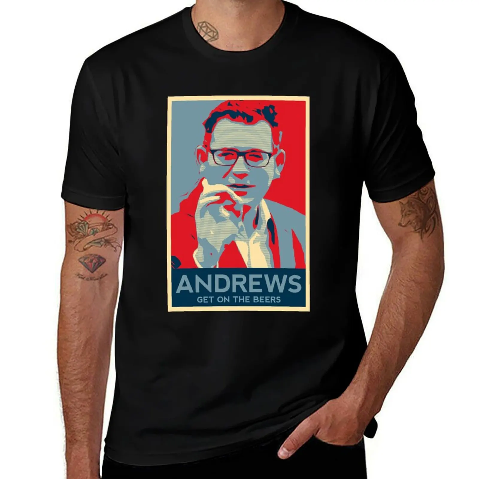 Daniel Andrews Get On The Beers Artwork T-Shirt t shirts for man cotton funny T-Shirt