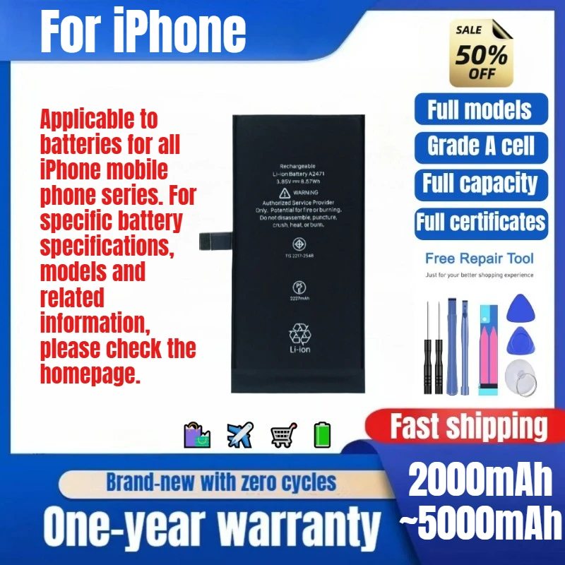 

Battery for IPhone 8/8P/X/XS/XSM/XR/11/11Pro/11PM/12/12mini/12Pro/12PM/13/13mini/13Pro/13PM/14/14P/14Pro/14PM/15/15P/15Pro/15PM