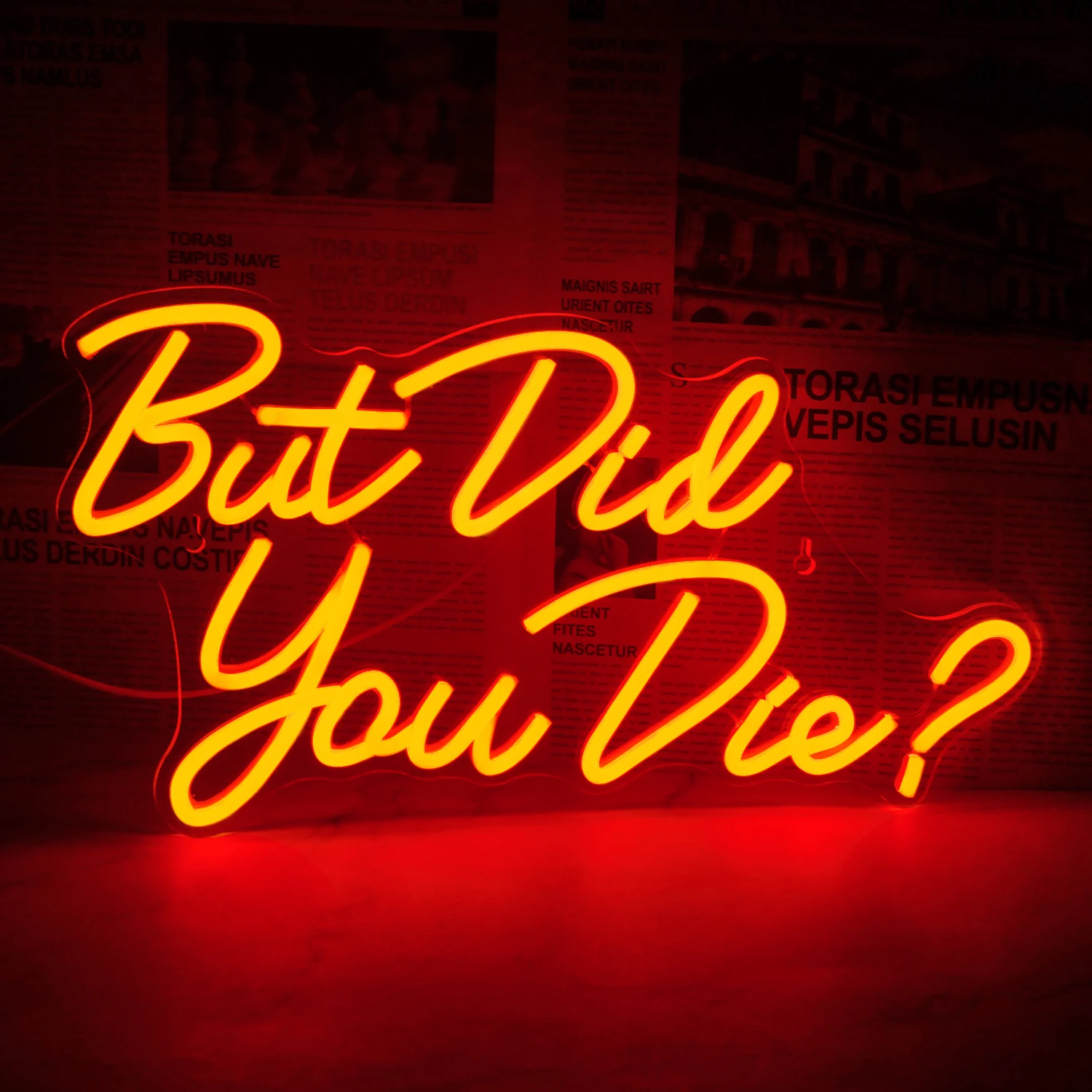 But Did You Die Neon Signs Red White Pink LED Night Light Hanging Personality Home Room Decor Nice Atmosphere Decorative Lamps