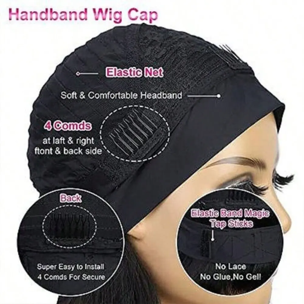 Парики с повязкой на голову для женщин, человеческие волосы, объемная волна, повязка на голову, парик из 100% бразильских человеческих волос Wear And Go, бесклеевые полупарики, машинное производство