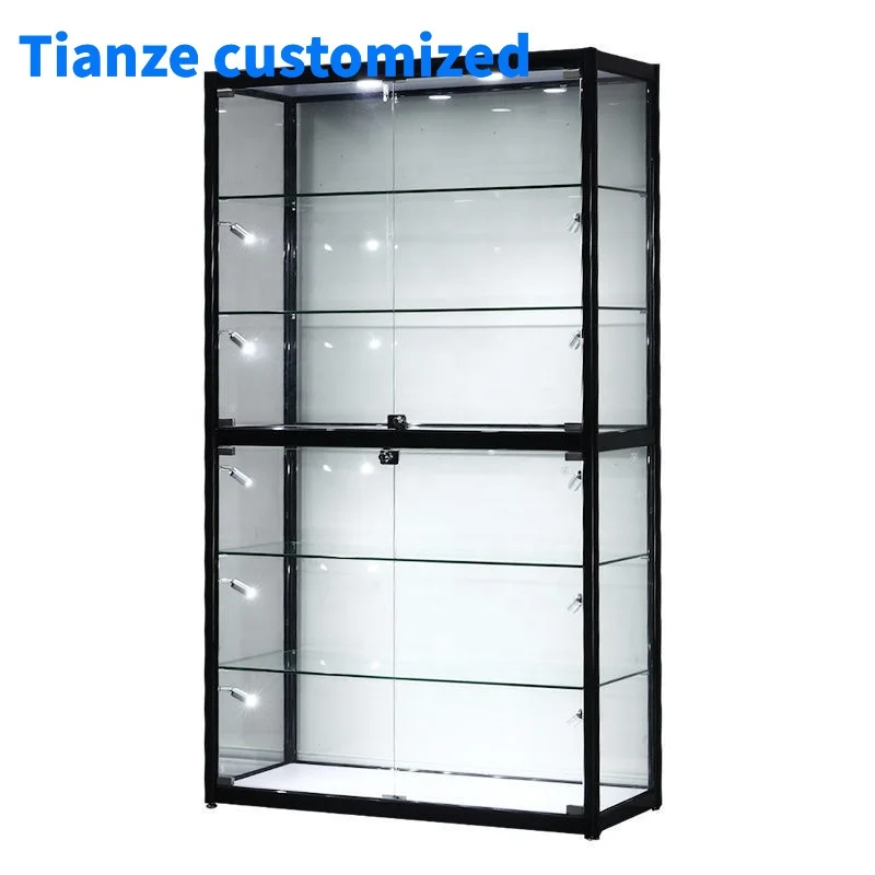 （customized）Boutique Display Cabinet Shop Cheap Lockable Display Showcase with LED Light