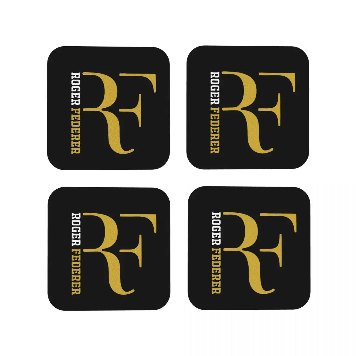 Roger Federer Coasters Kitchen Placemats Waterproof Insulation Cup Coffee Mats For Decor Home Tableware Pads Set of 4