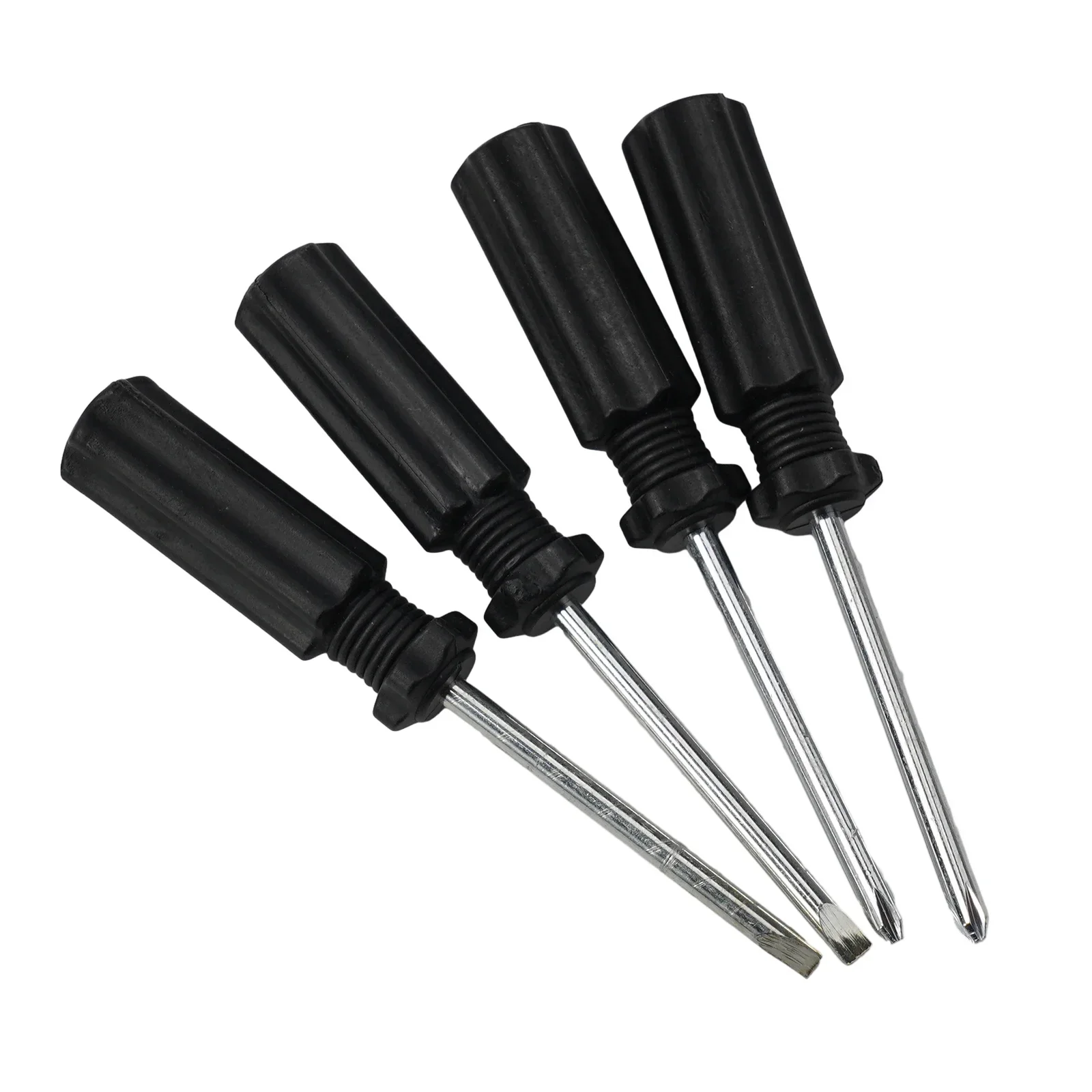 

2Pcs Slotted/cross Hand Screwdriver 4mm Head 14mm Handle For DIY Repairing Household Hand Tools Accessories 45#steel