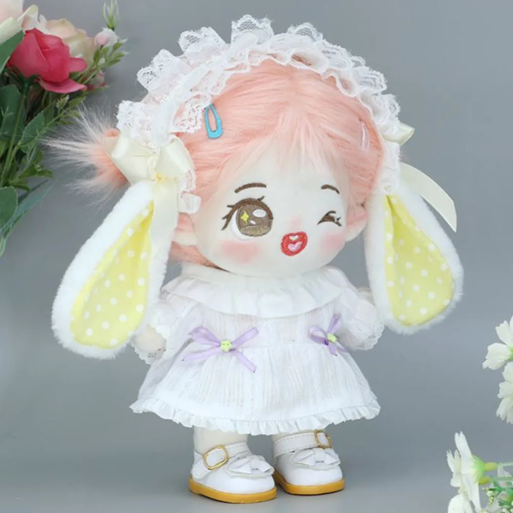 

Clothes Bow Skirt 20cm Cotton Doll Clothes Lace Headscarf Cotton Doll's Clothes Fashion Mini Doll Clothes Children's Gift