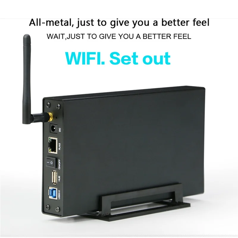 A73E-محمول 3.5 بوصة HDD SSD الضميمة المحمولة USB3.0 Rj45 إيثرنت NAS شبكة تدفق خادم تخزين الولايات المتحدة التوصيل