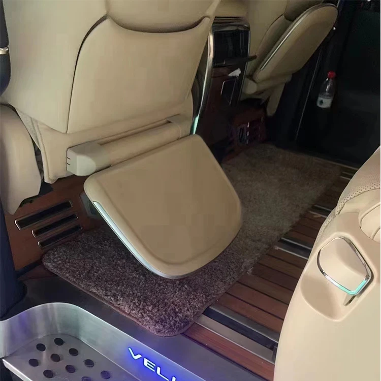 daBlack Beige 180 Degree Adjustable Car Footrest for Alphard