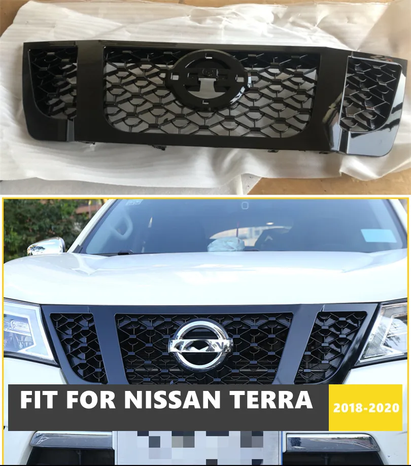 

High Quality ABS Front Middle Grill Front Racing Grilles Bumper Grill Matt/Gloss Black Fit For Nissan Terra 2018-2020