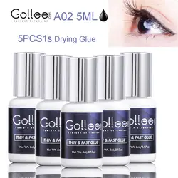 Gollee Glue for Eyelash Extensions 5PCS 5ML Ethanol Primer Cleaning Lash Extension Supplies Lash Glue Super Bonder Makeup Tools