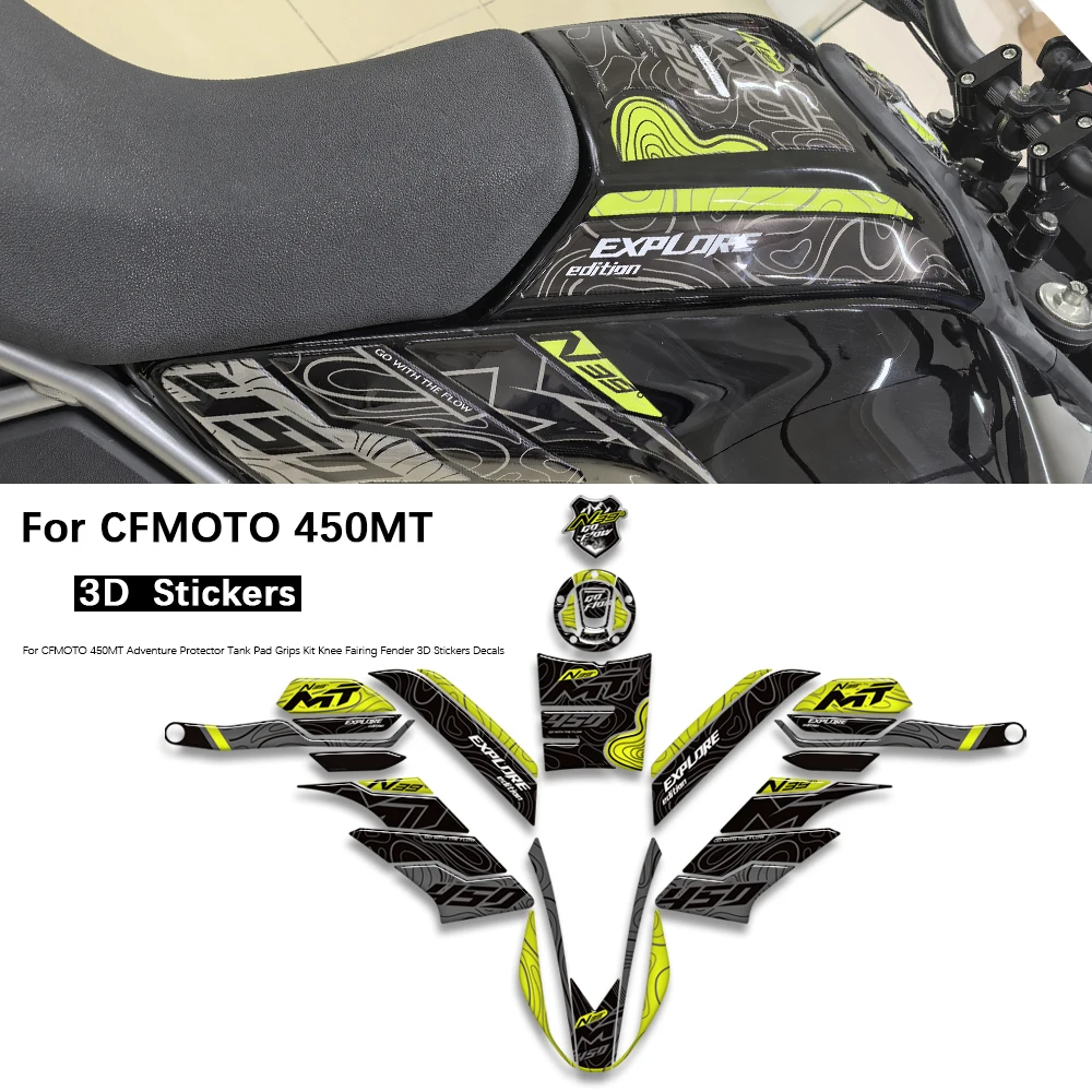 

For CFMOTO 450MT Adventure Waterproof Protective Stickers accessories Tank Pad Motorcycle Hand Guards Epoxy Resin Sticker 2023-