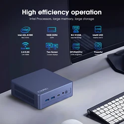 GXMO N95 Mini PC Windows 11 Pro Supporto Dual 4K UHD Dual HDMI BT5.1 Dual Band Wifi |   Mini PC con montaggio VESA N95