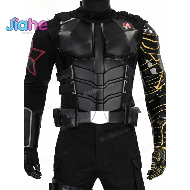 

Movie Thunderbolts Winter Soldier Bucky Barnes Cosplay Costume Shoes Armor Gloves Belt Prop Halloween Leather Men Fantasy Set