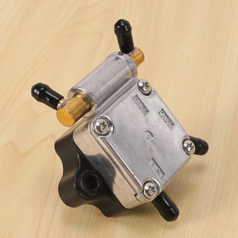 2 PCS Boat Engine Fuel Pump Assy 6AH-24410-00 Silver & Black Metal For Yamaha Outboard 4-Stroke 15HP 20HP Outboard Motor image 6