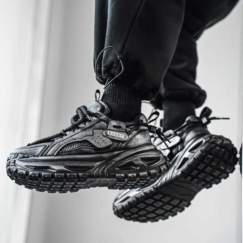 الرجال الشباب سميكة سوليد الرجعية القذرة الإطارات القديمة أبي الأحذية 2025 الخريف الاتجاه الارتفاع زيادة مريحة أحذية رياضية رجالية #6