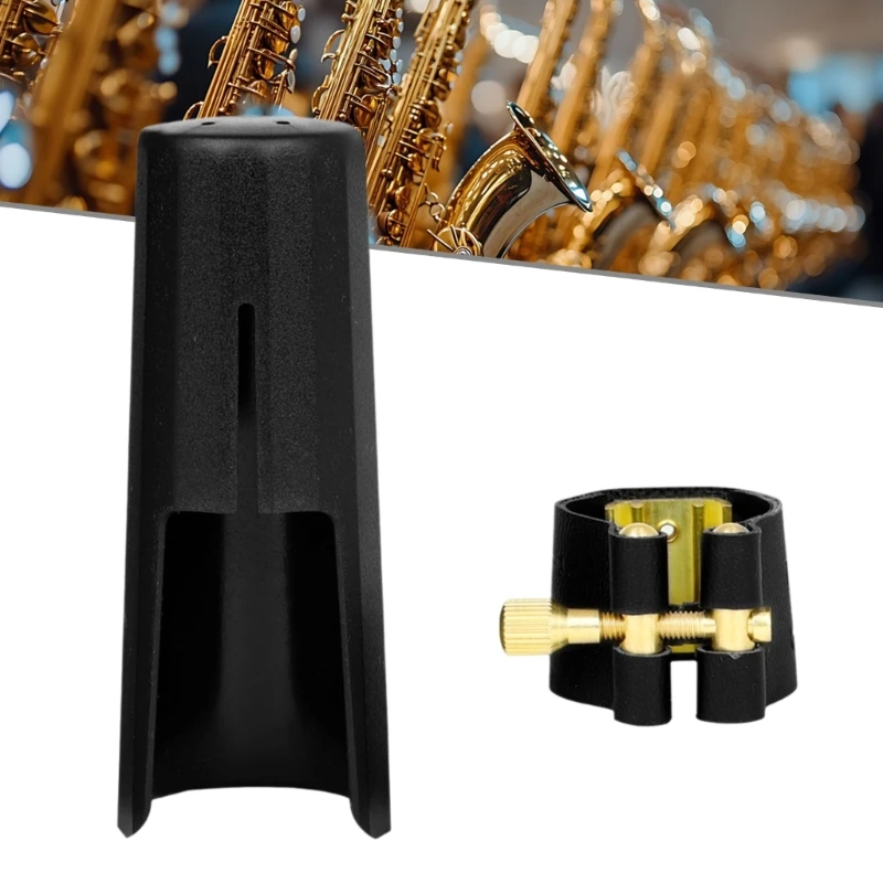 Mouthpiece Fastener Leather Ligature Fastener with Plastic Caps Tenors Saxophone Ligature Mouthpiece Caps Enduring