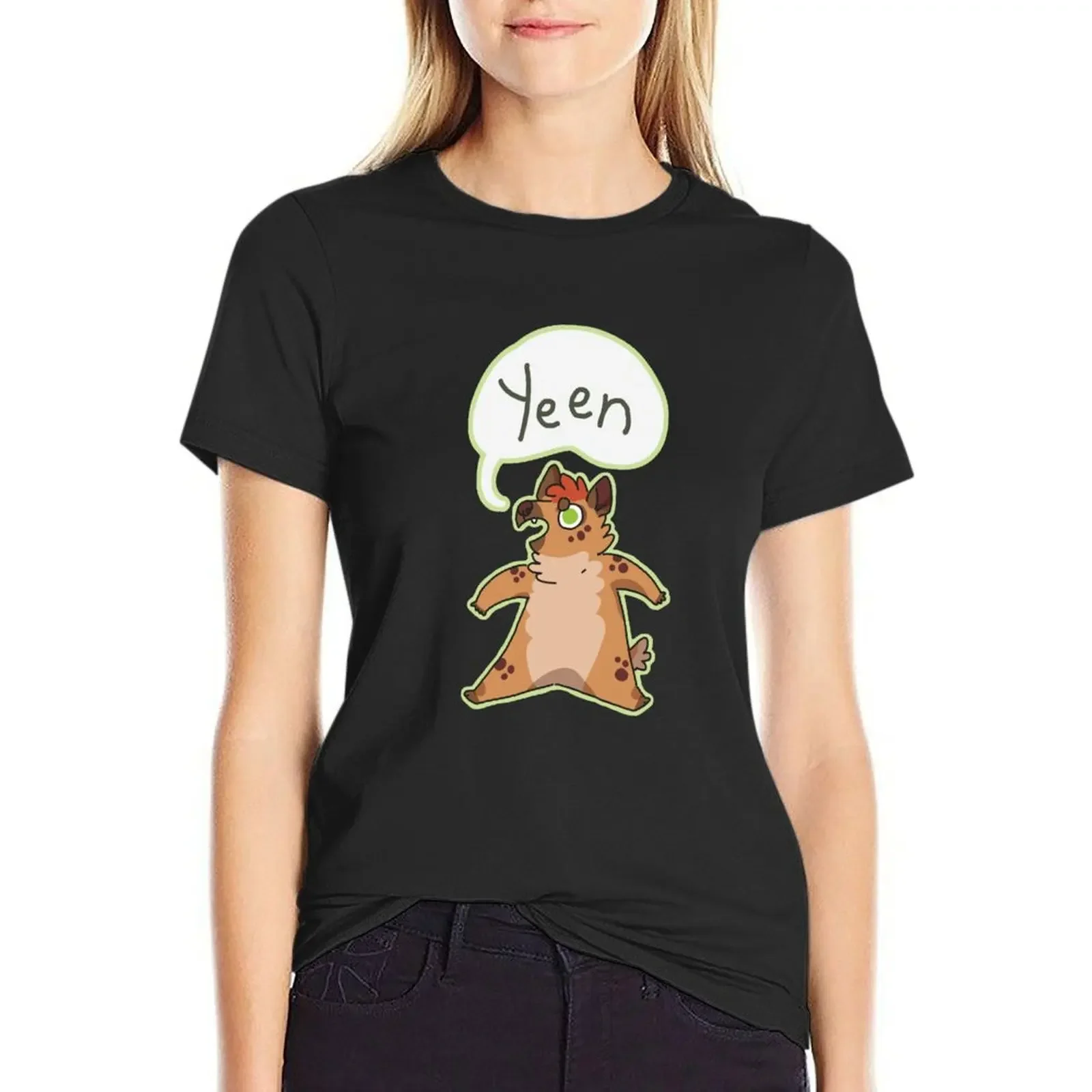 

Yeen Hyena T-Shirt blacks korean fashion hippie clothes plus sizes workout shirts for Women