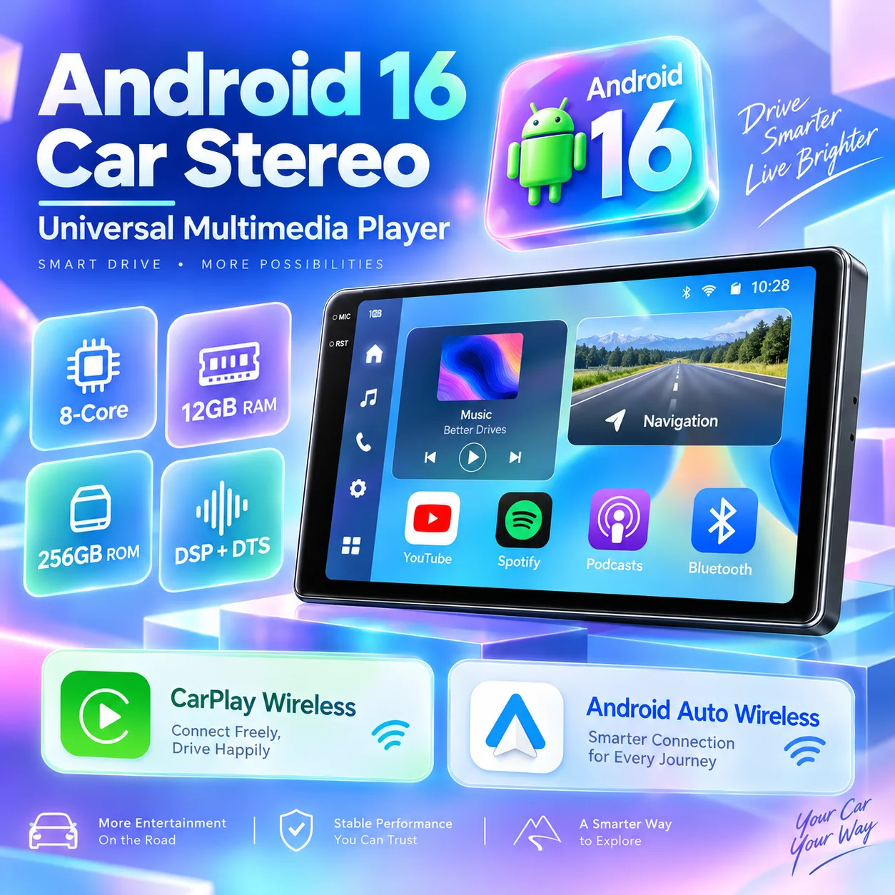 For Volkswagen POLO 5 2008-2020 Carplay Auto 4G+WiFi GPS Multimedia Video Player Stereo Bluetooth Android Navigation Radio