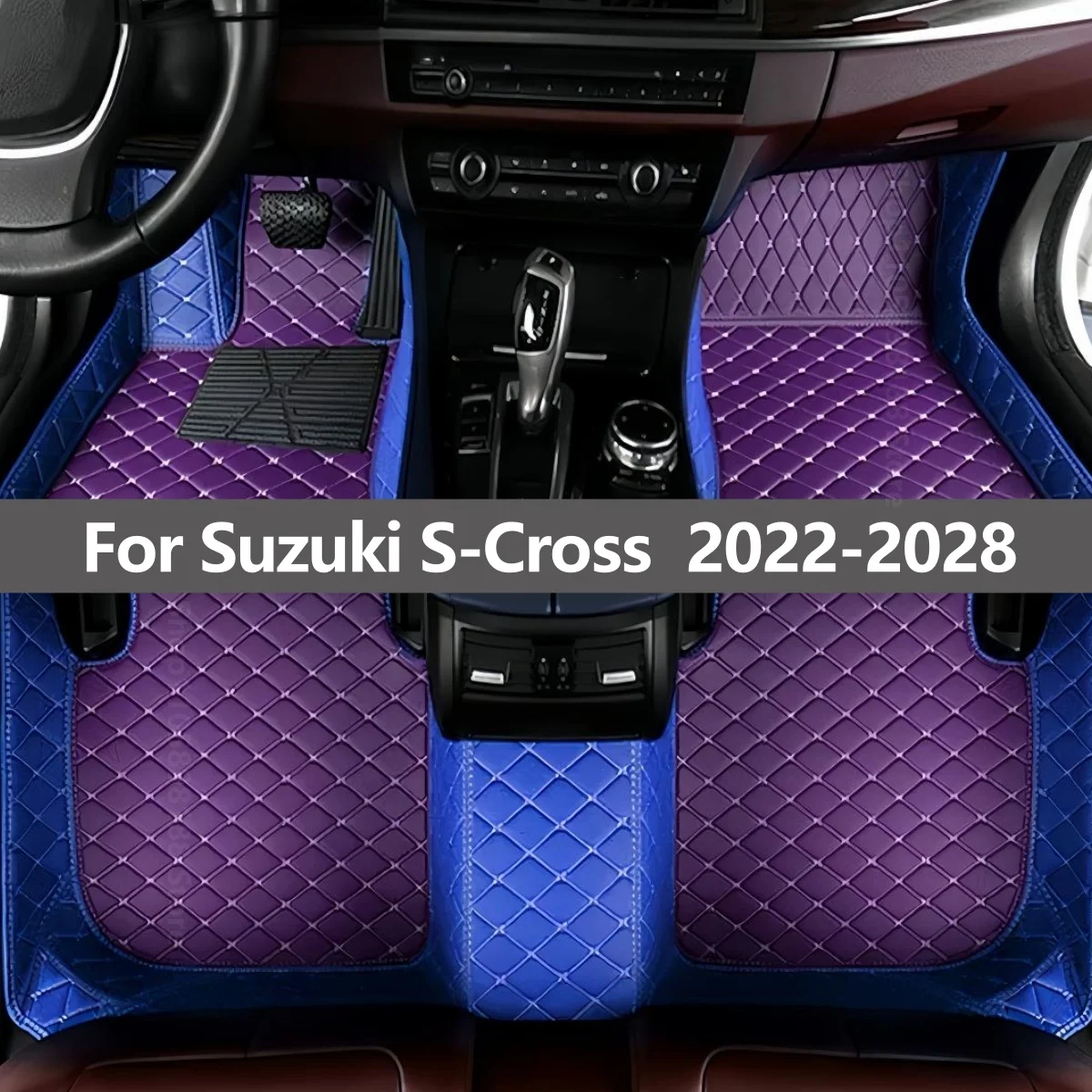 Anti-Slip Full Set Car Floor Mats Custom Leather For Suzuki S-Cross 2022-2028 Front Rear Liner All Weather Interior Accessories