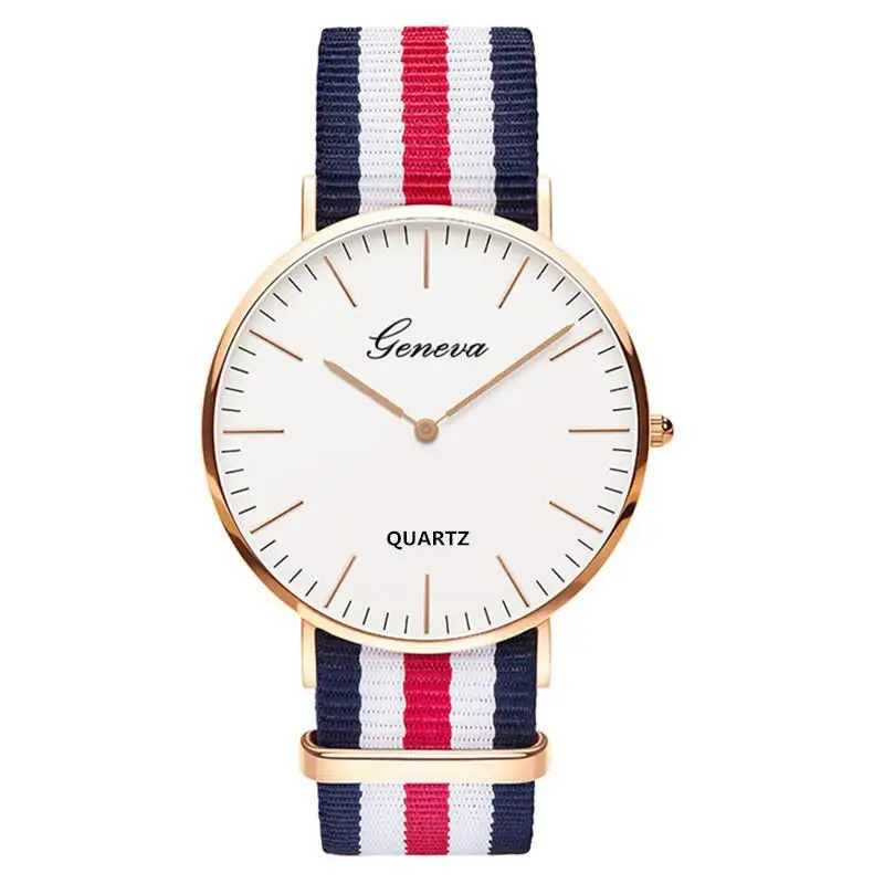 Unisex Classic Canvas Strap Watch, Moda Relógio De Pulso, Graduado Simples Quartz Watch