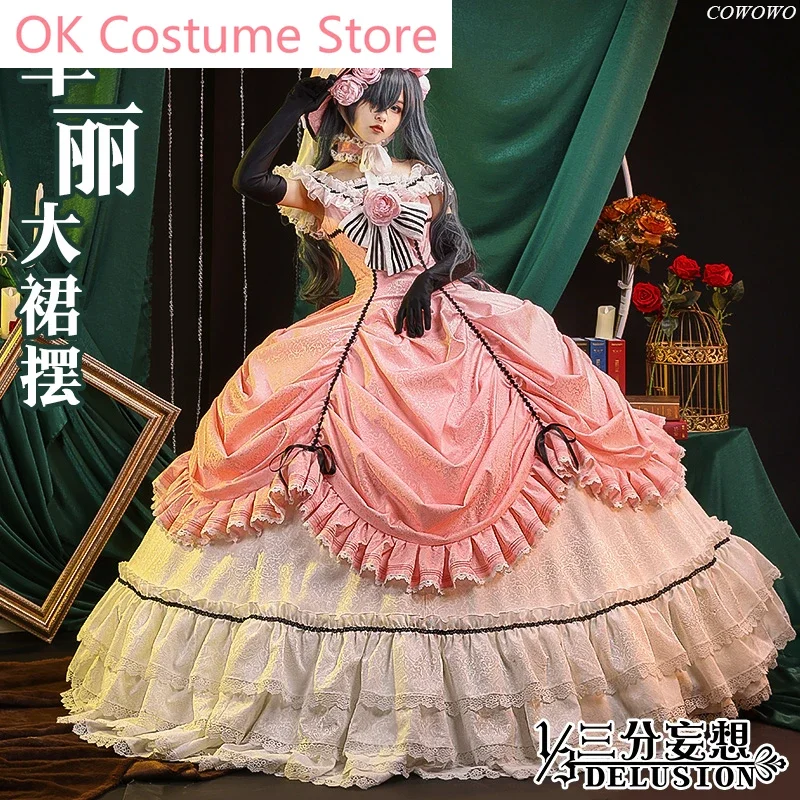 Anime! Black Butler Ciel Phantomhive Robin Pink Dress Rococo Elegant Uniform Cosplay Costume Halloween Party Suit Women 2021 NEW