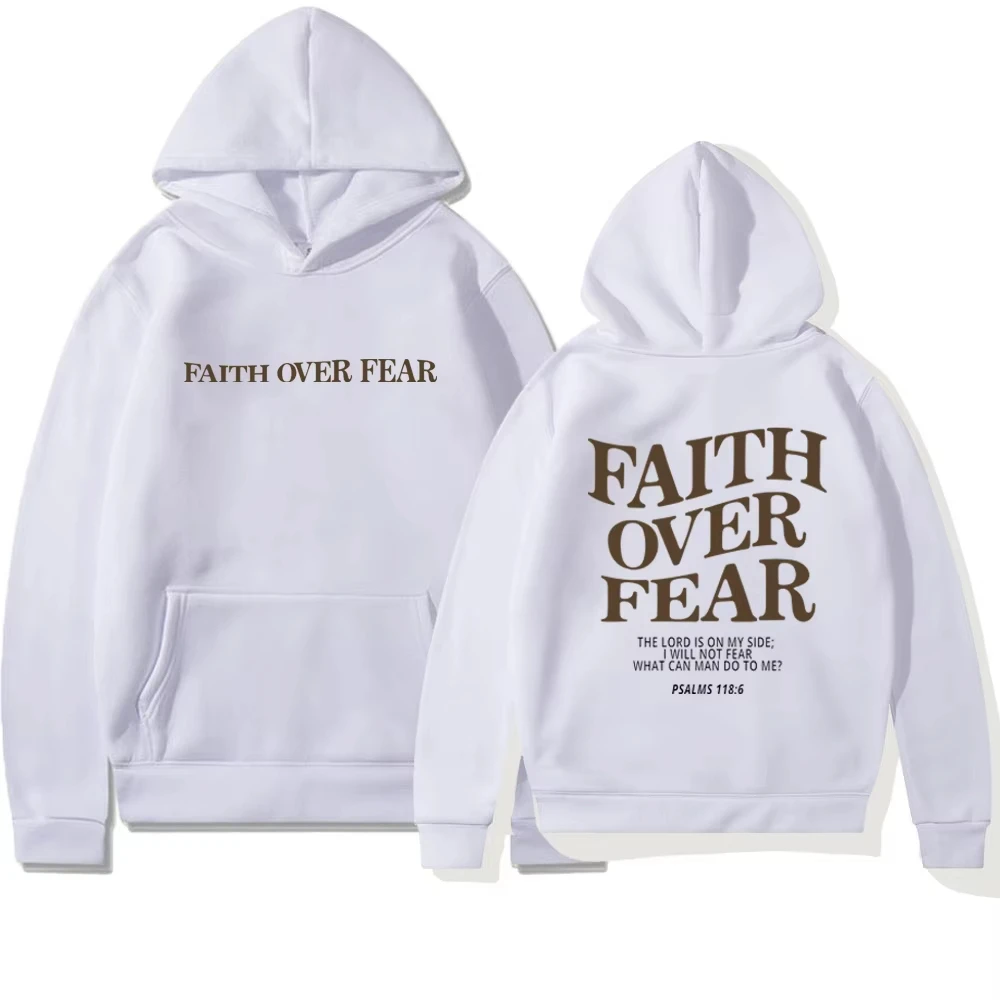 

Faith Over Fear Christian Hoodie Christian Sweatshirt Jesus Hoodie Trendy Hoodie Bible Verse Shirt Unisex Aesthetic Clothes