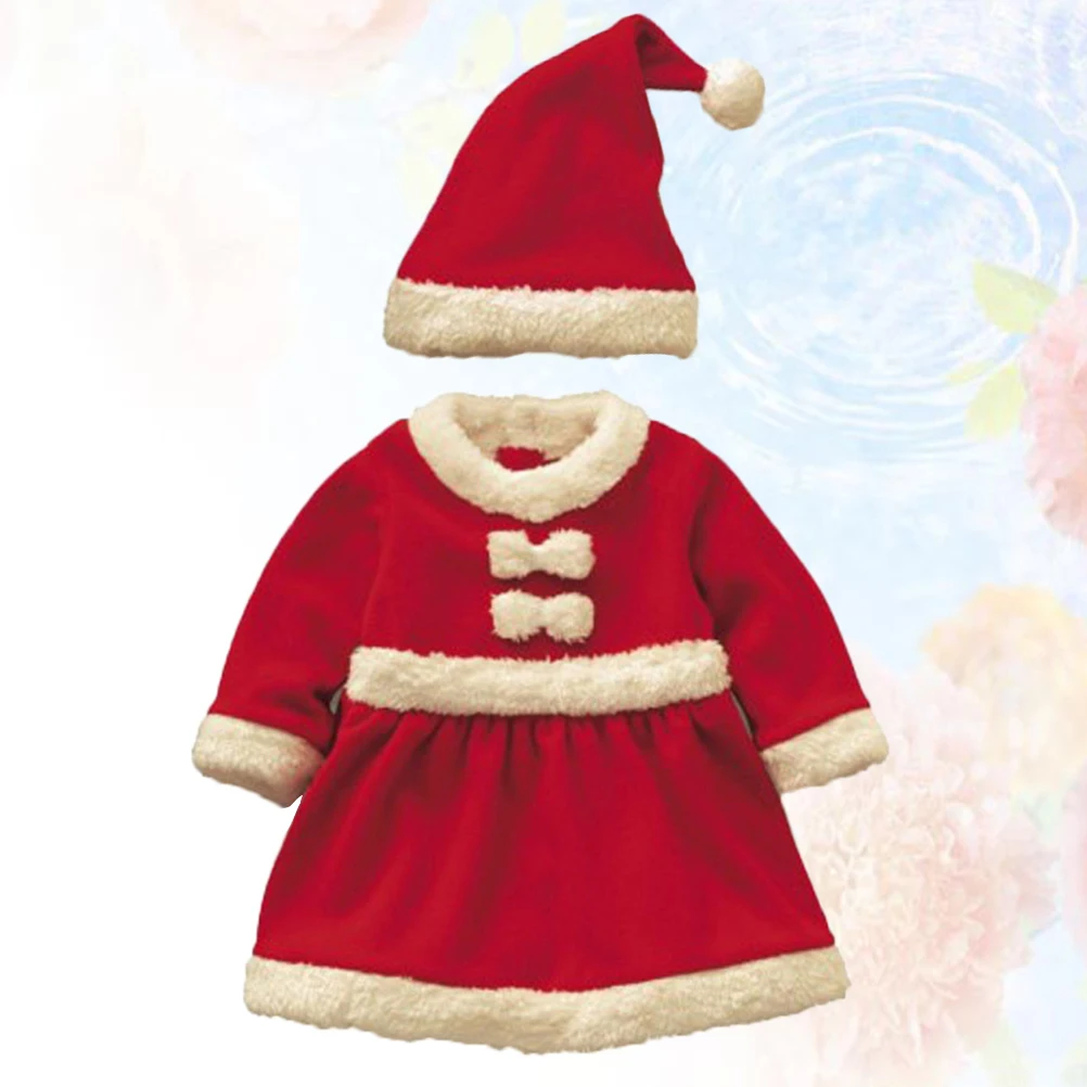 

Christmas Costume for Kids Girls Soft Breathable Material Stage Performing Clothes Santa Claus Outfit Festive Party Wear