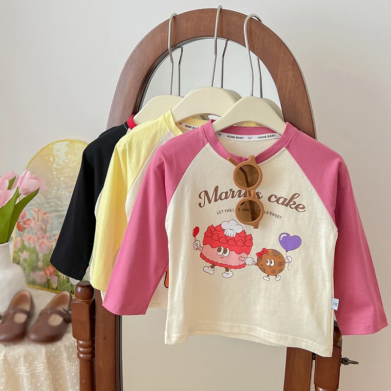 

Children T-Shirts Soft Cotton Cute Cartoon Animal Print Baby Long Sleeve T Shirt For Boys Girls Tee Kids Casual Pullover Clothes