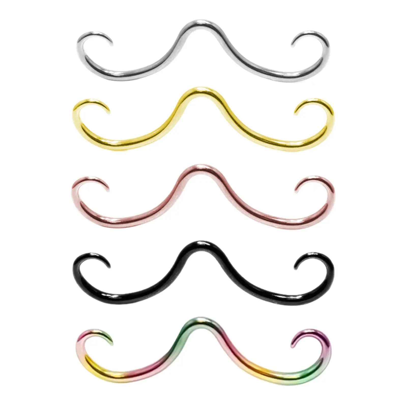 Mustache Nose Ring Body Jewelry Fashion Funny Mustache Septum Ring for Summer Thanksgiving Birthday Engagement Costume Party