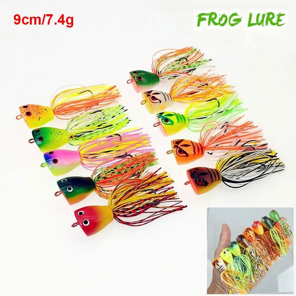 

1Pcs Durable 9cm/7.4g Jump Frog Lure with Double Sharp Hooks Toad Thunder Frog Simulation Frog Mini Hard Bait