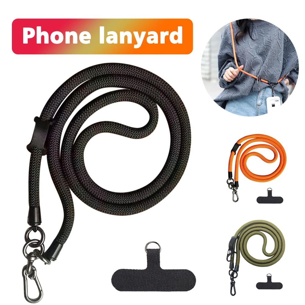 CellPhone Lanyard Adjustable Outdoor Universal Case Crossbody Shoulder Card Neck Cord Clip Hang Anti-Lost Wrist Strap For iPhone