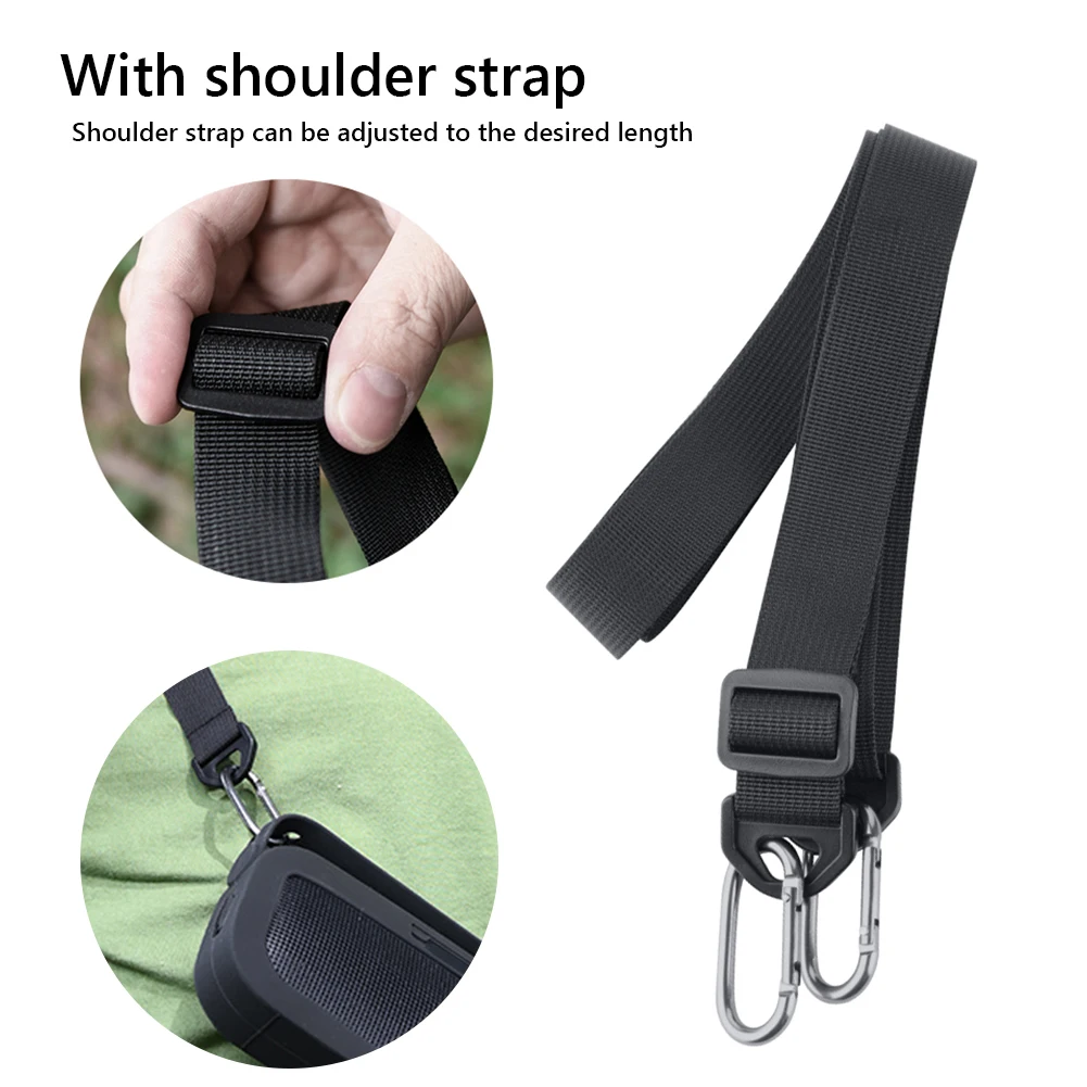 Silicone Case Cover with Handle & Shoulder Strap Soft Silicone Case Protective Skin Sleeve Speaker Cover for Bose SoundLink Flex