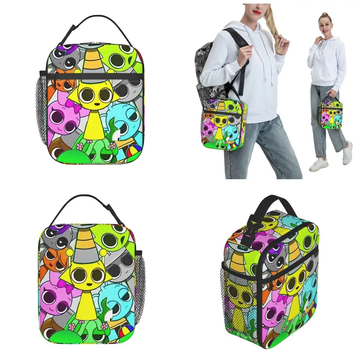 Insulated Lunch Bags Sprunki Incredibox Merch Lunch Container Causal Cooler Thermal Lunch Box For Travel