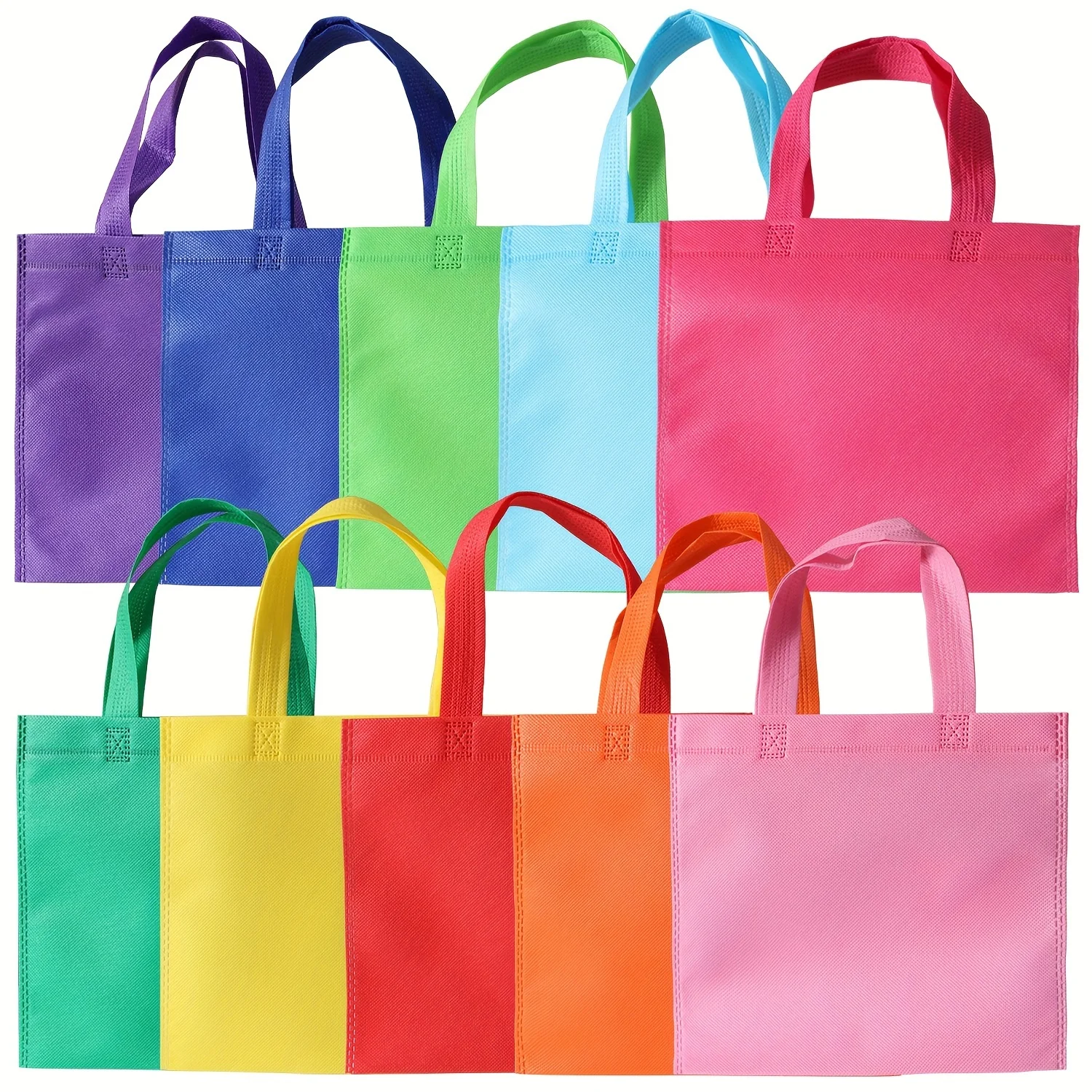 10/20/30pcs Regenboog Niet-geweven Tote Herbruikbare Geschenkzakjes Party Favor Bags voor Verjaardagsfeestje Valentijn Goodie Bags Winkelen Leveranties