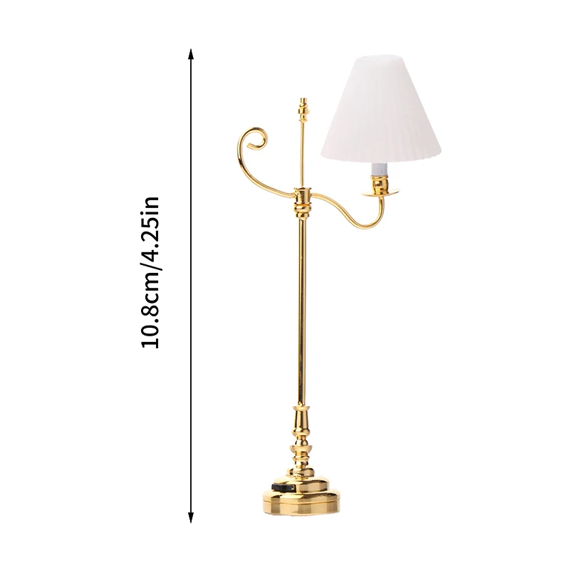 

1Pc 1:12 Dollhouse Mini Floor Lamp LED Light Model Doll Furniture Decoration Dolls House Hanger Micro Scene Construction Prop