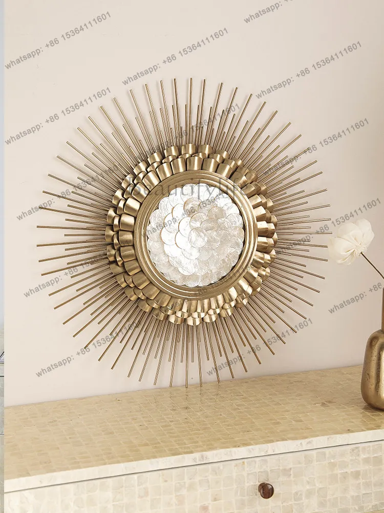Creative shell metal wall decoration European light luxury gold living room corridor decoration hanging paintings