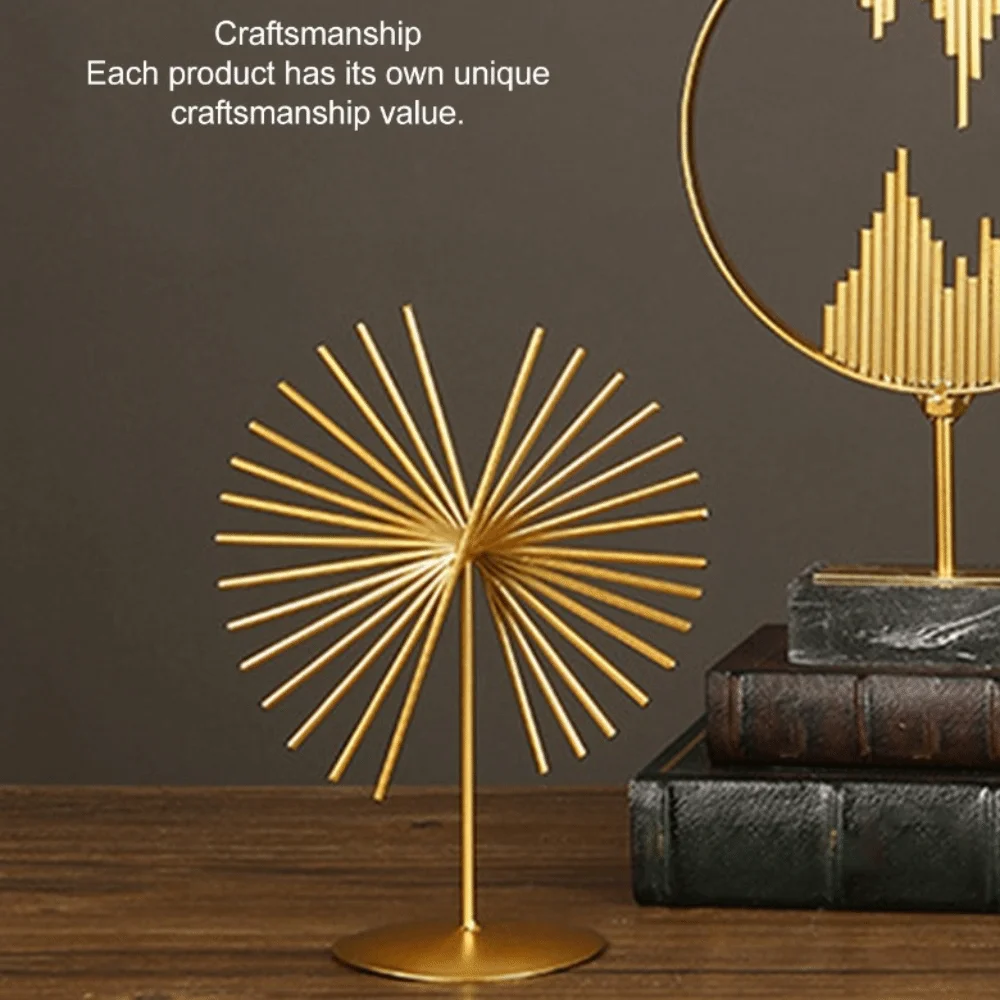 Iron Handmade Abstract Metal Sculpture Distinct Surface Texture Gold Indoor Display Metal Artwork Sculpture