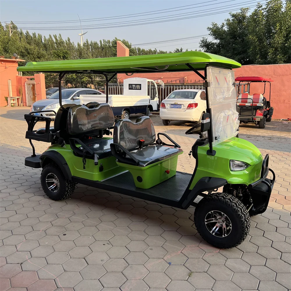 2024 Newest 72V Lithium Battery 4KW 5KW 7.5 KW AC Motor 2-Seater Solar Panels Off-road Electric Golf Cart