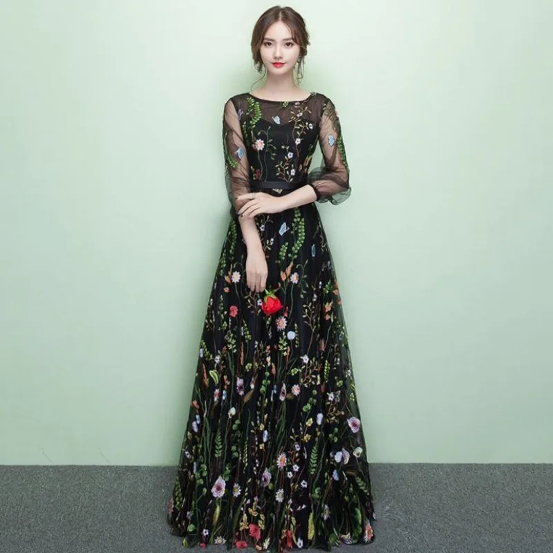 Femmes robe de soirée Oriental femmes Cheongsam Noble Style chinois élégant longue Qipao luxe Robes de mariée vêtements Vestido