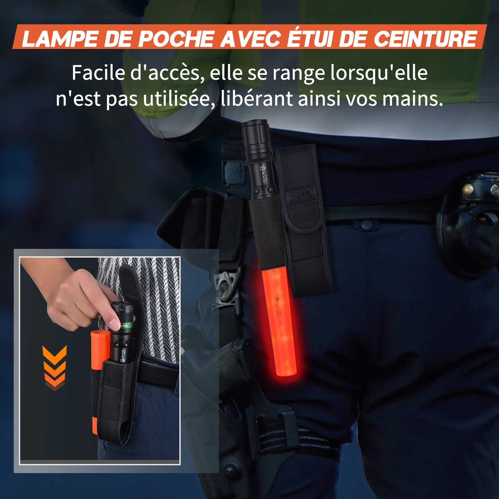 UF-303 11 بوصة عصا المرور مصباح ليد جيب مع الحافظة 250 لومينز 3 طرق مصباح إشارة السلامة لمواقف السيارات في المطار #2