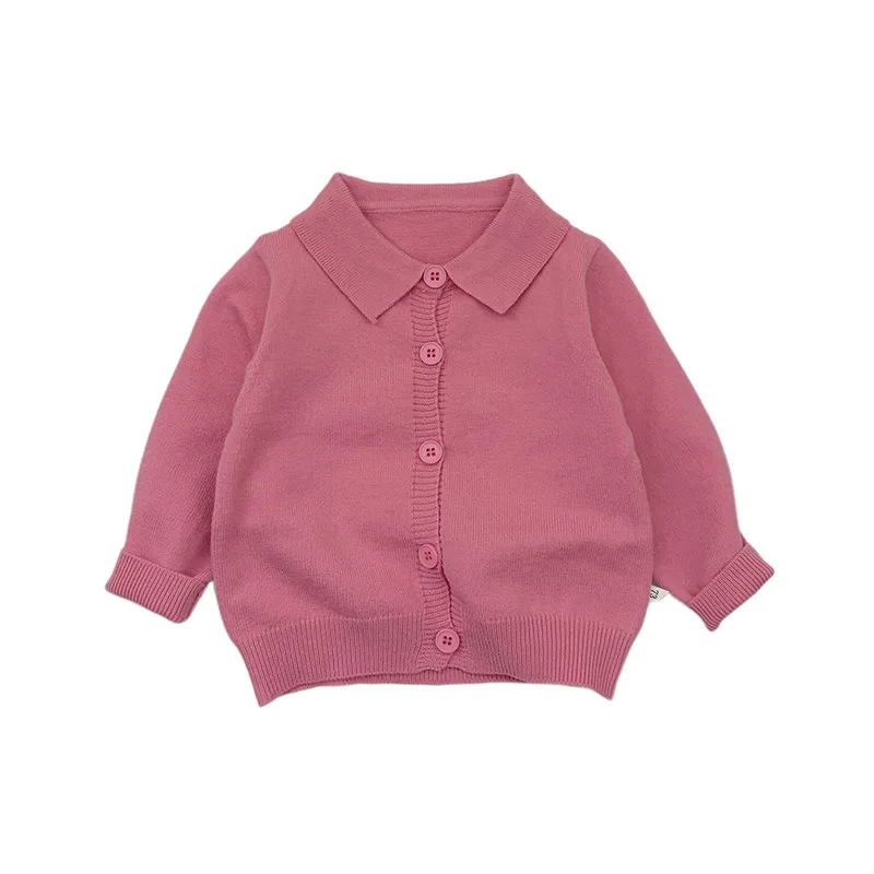 Suit Stylish Girls Autumn Set Infant Pink Soft Sticky Knitted Cardigan Versatile Polka Dot Micro Pull Pants Two Piece Set