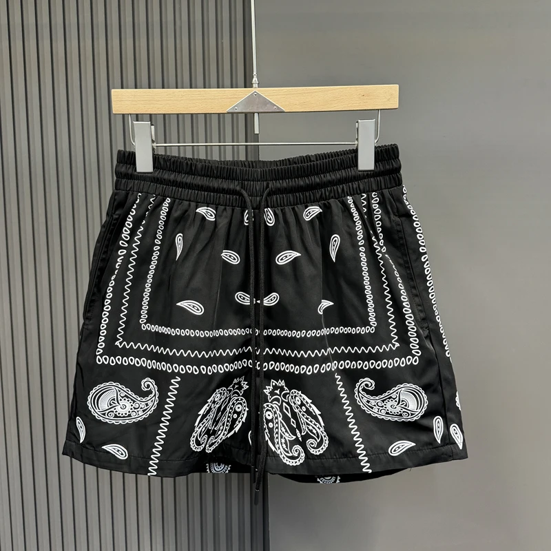 

Mesh Quick Dry Cashew Flower Print Short Pants Men Women High Quality Loose Casual Drawstring Beach Holiday Shorts Breeches